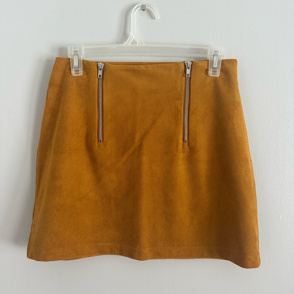 Forever 21 Dark Yellow Mini Skirt with Zipper Details
